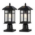 Brilvibera Solar Post Lights 2 Pack Outdoor Lamp Post Solar Light