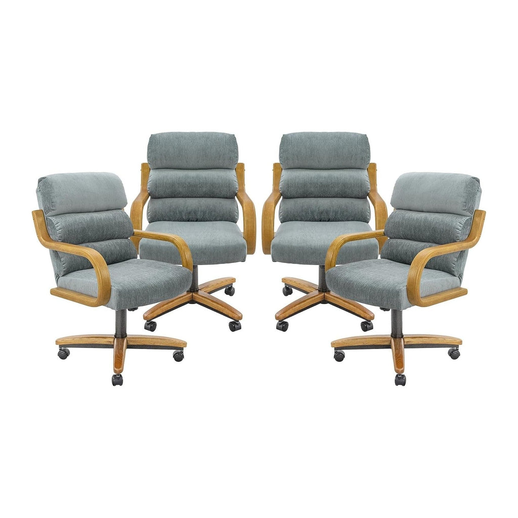 Chromcraft Nova Swivel-Tilt Caster Dining Chair - Chestnut - Lake - 4pc