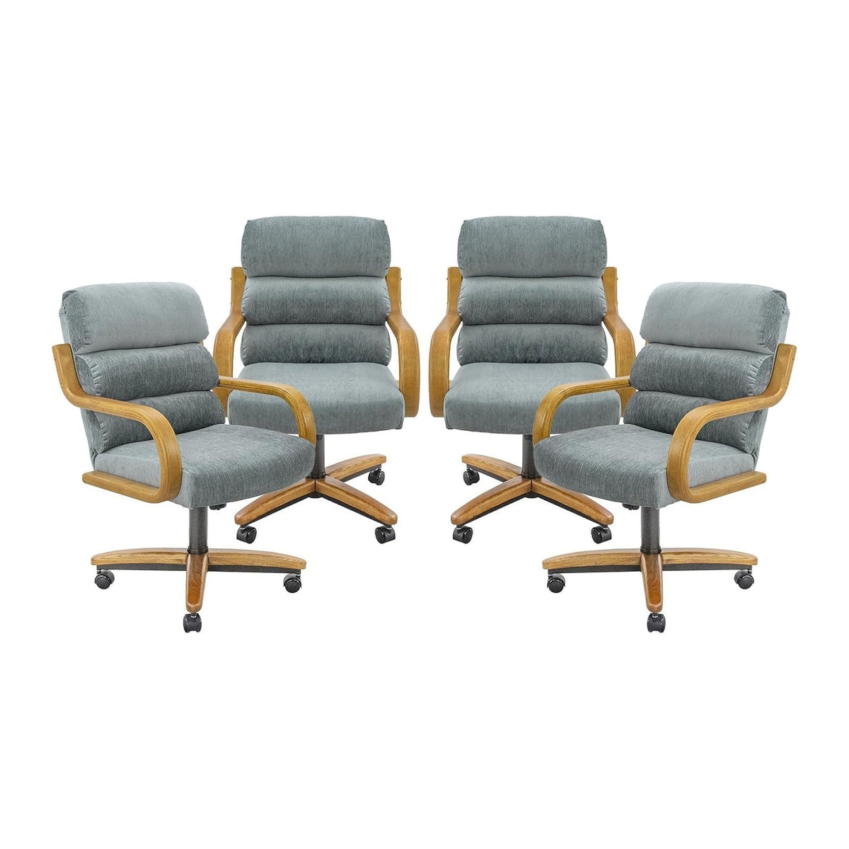 Chromcraft Nova Swivel-Tilt Caster Dining Chair - Chestnut - Lake - 4pc