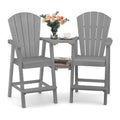 Ciokea Tall Adirondack Chairs Set of 2 with Connecting Trays, Gray