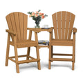 Ciokea Tall Adirondack Chairs Set of 2 with Connecting Trays, Teak