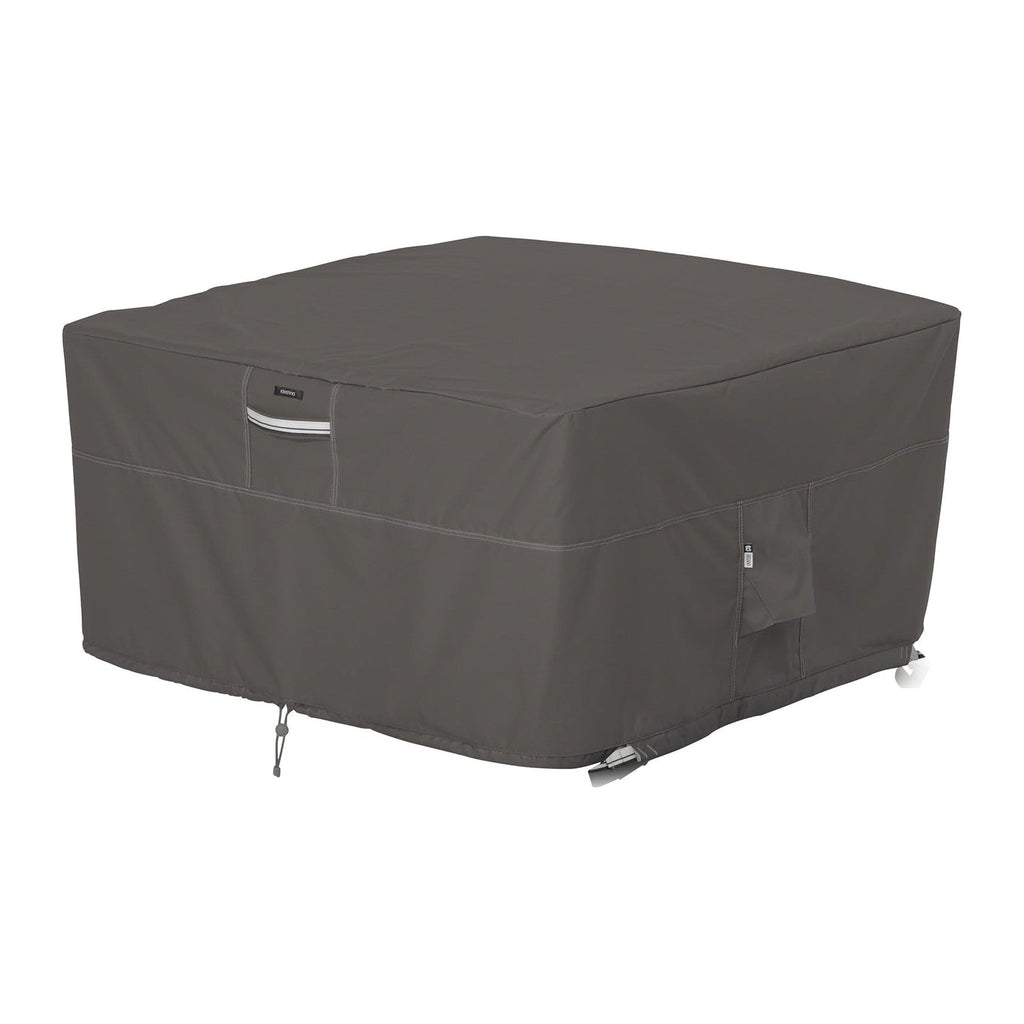 Classic Accessories Ravenna Water-Resistant 42 Inch Square Fire Pit Table Cover, Outdoor Table Cover