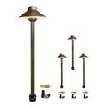 COLOER Brass Low Voltage Pathway Lights 4-Pack with 3W LED G4 Bulb (602B)