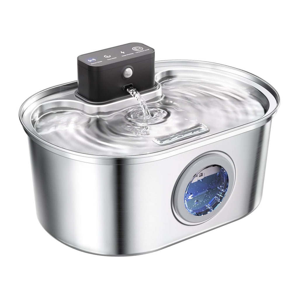 Cordless 3.2L/108oz Stainless Steel Cat Water Fountain Pet Fountain