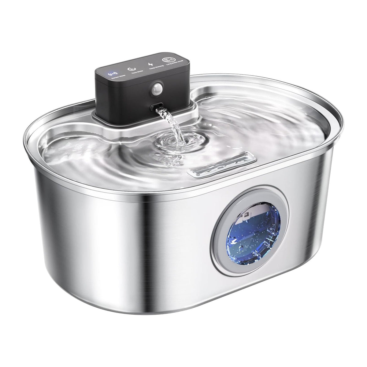 Cordless 3.2L/108oz Stainless Steel Cat Water Fountain Pet Fountain