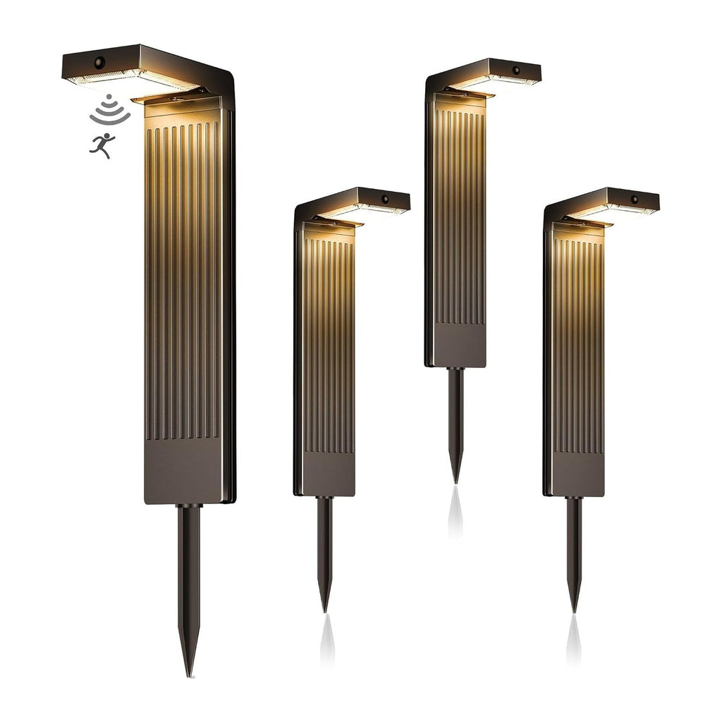 COXSENI Motion Sensor Solar Pathway Lights Outdoor,6 Working Modes,4 Pack
