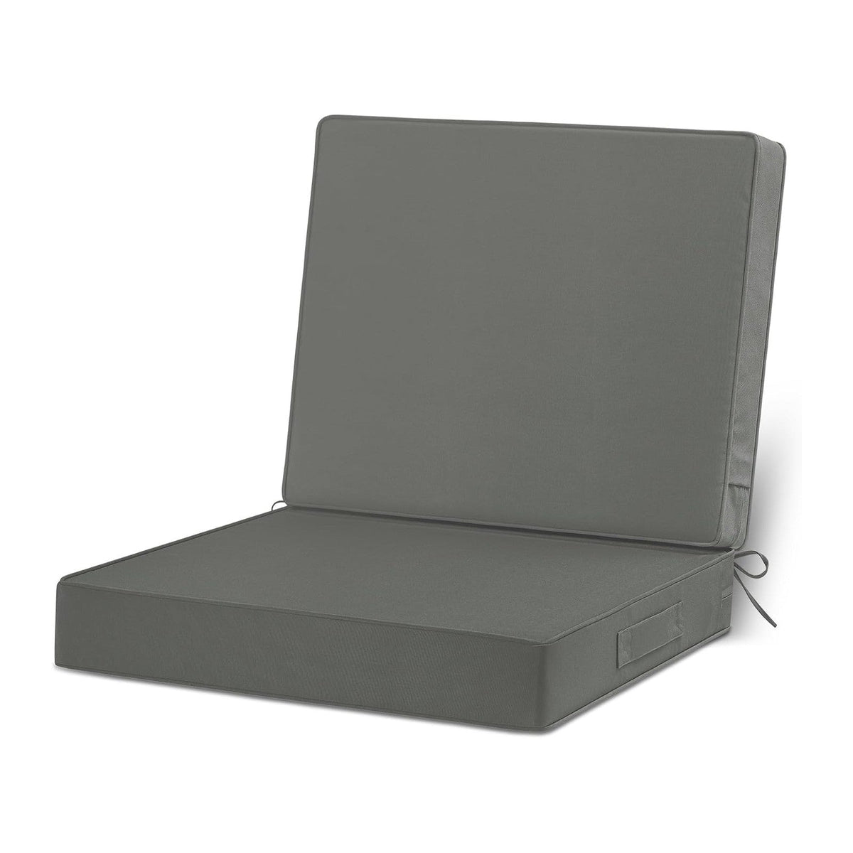 Cozyide 22x22 Outdoor Cushions for Patio Furniture, Waterproof Outdoor Chair Cushions with Non-Slip Ties and Handle, Washable Deep Seat Cushions for Outdoor Furniture with Removable Cover, Dark Gray