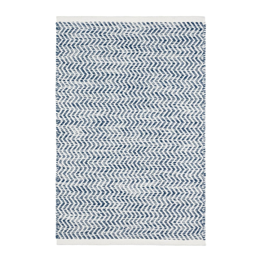 Dash & Albert Coastal Blue Geometric Handwoven Indoor/Outdoor Rug, 3'x5'