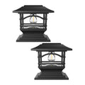 Davinci Edison Solar Outdoor Post Cap Lights, 4x4 5x5 6x6, Metal&Glass, 2PK