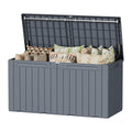 Devoko 100 Gallon Outdoor Storage Box, Waterproof Deck Box Lockable (Gray)