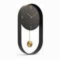 Driini Modern Pendulum Wall Clock – Small Vertical Design in Black and Gold