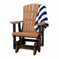 DutchCrafters Slat Fan Back Poly Adirondack Glider Outdoor Patio Chair (Tudor Brown & Cedar)