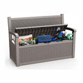 EasyUp 80 Gallon Outdoor Storage Bench Lockable Deck Box Outdoor Storage Box Waterproof for Patio,Garden,and Porch – Perfect for Storing Garden Tools and Cushions(Gray)