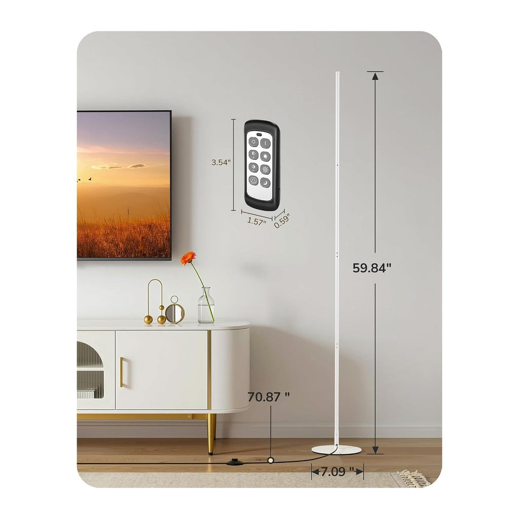EDISHINE 59.8" Corner Lamp with Remote & 3 Height Settings, Dimmable & 3CCT