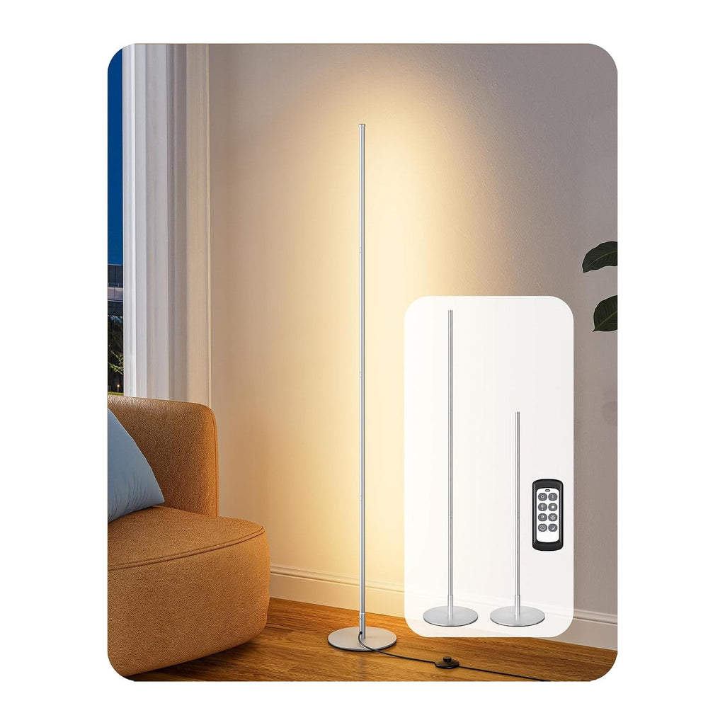 EDISHINE 59.8" Corner Lamp with Remote & 3 Height Settings, Dimmable & 3CCT