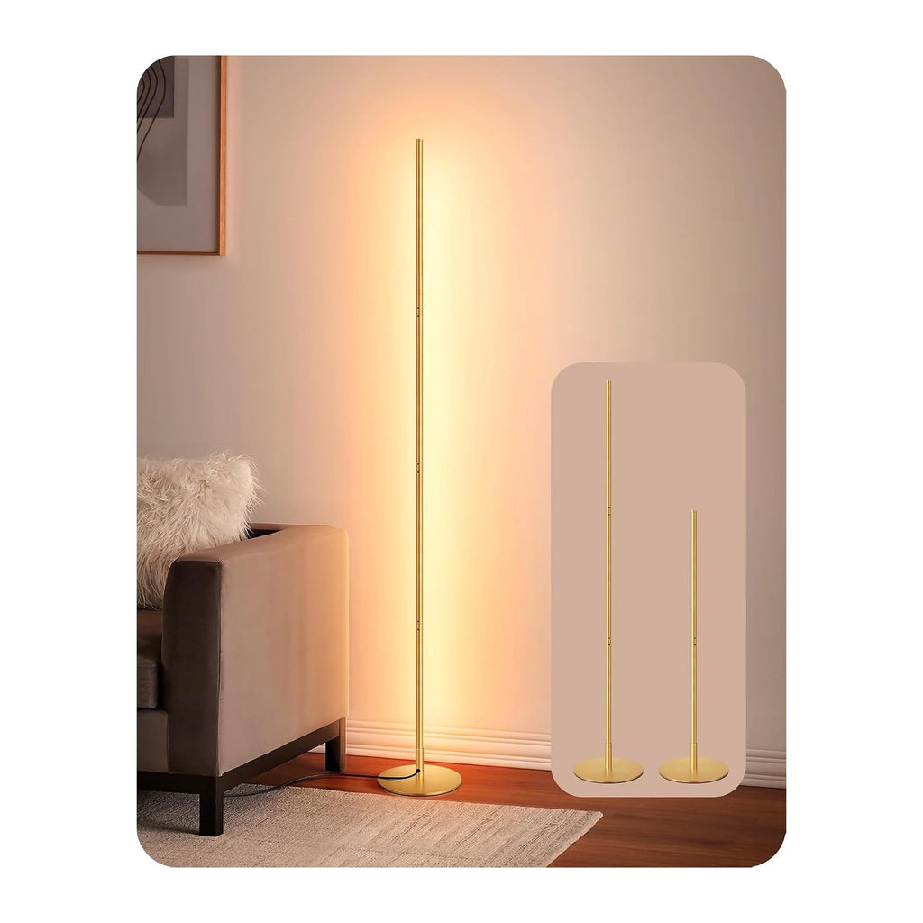 EDISHINE 59.84" Floor Lamps for Living Room, 3000K & Stepless Dimmable,Gold