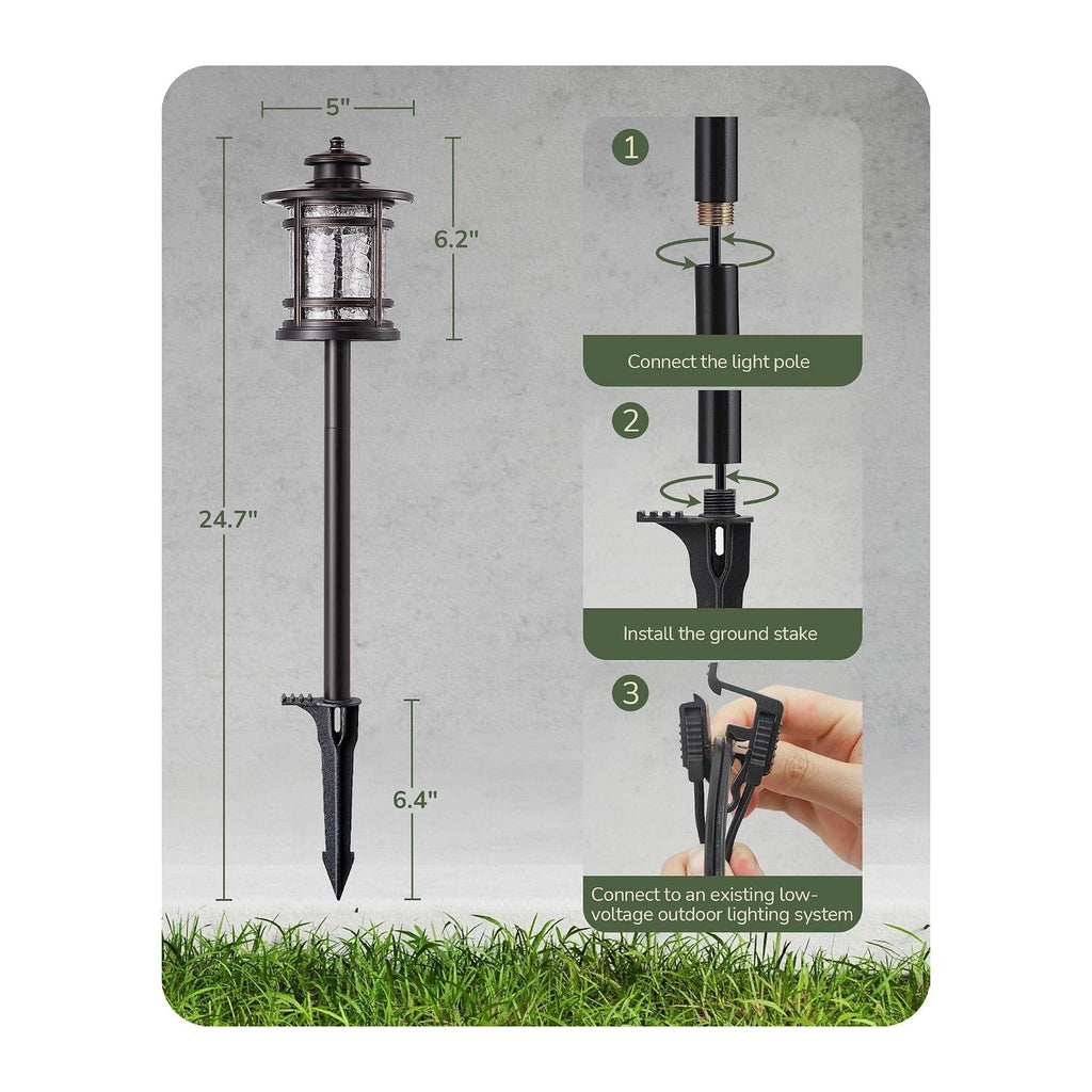 EDISHINE Low Voltage Pathway Lights Waterproof Landscape Path Lights 4 Pack