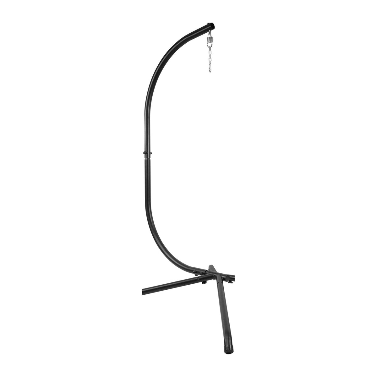 Elevon Hammock Chair Stand Only, Hanging Hammock Swing Stand for Outside with Buckle and Spring Hook, 400lb Capacity Heavy Duty Steel C-Stand with Stable Base for Egg Chair Outdoor Indoor (Black)