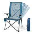 EVER ADVANCED Reclining Camping Chairs for Adult Supports 350lbs Mesh Blue