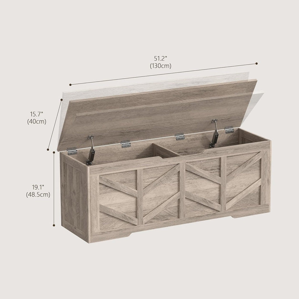 Extra Large Storage Chest, Storage Bench with 2 Safety Hinges
