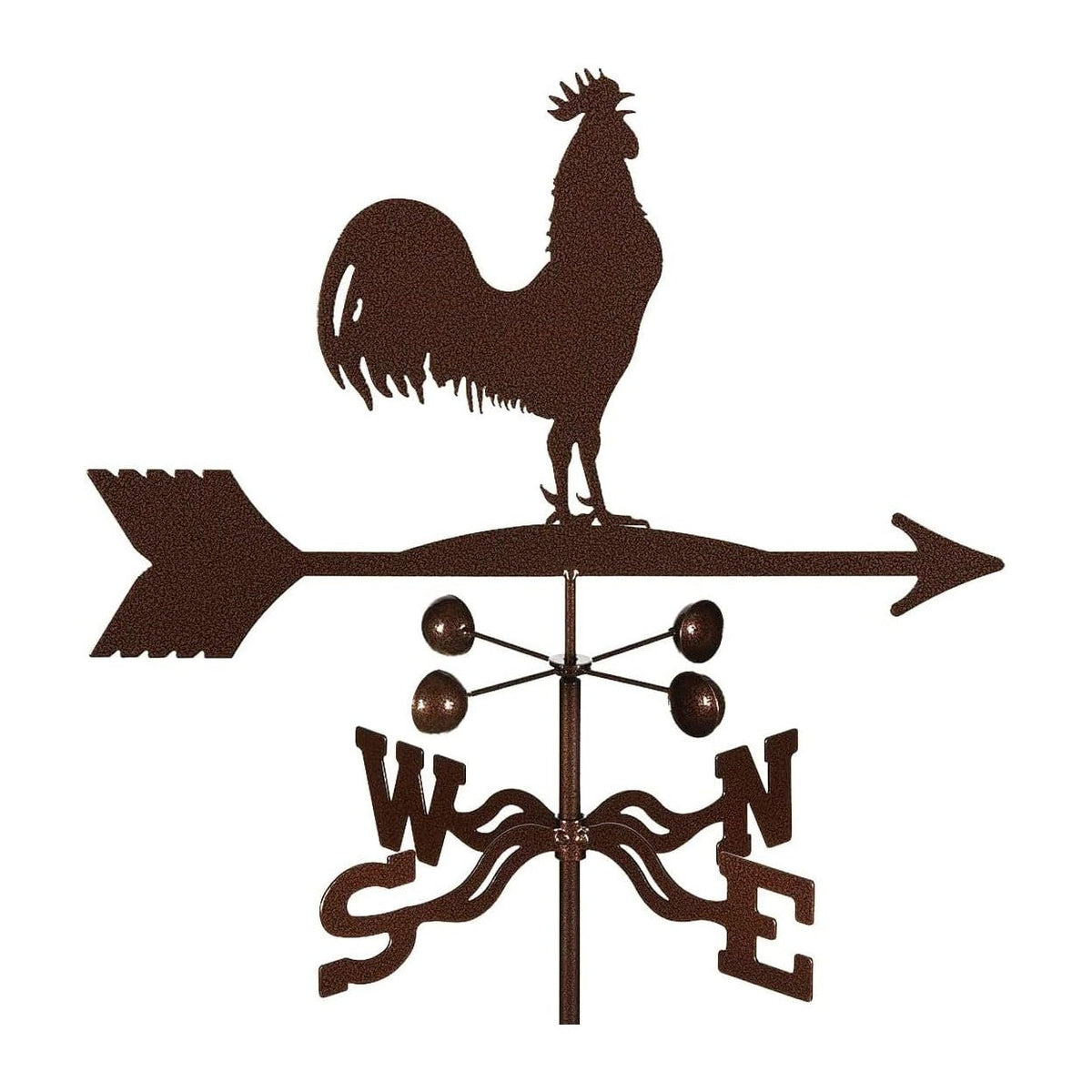 EZ Vane Steel Rooster Weathervane with Wind Cups — Roof Mount