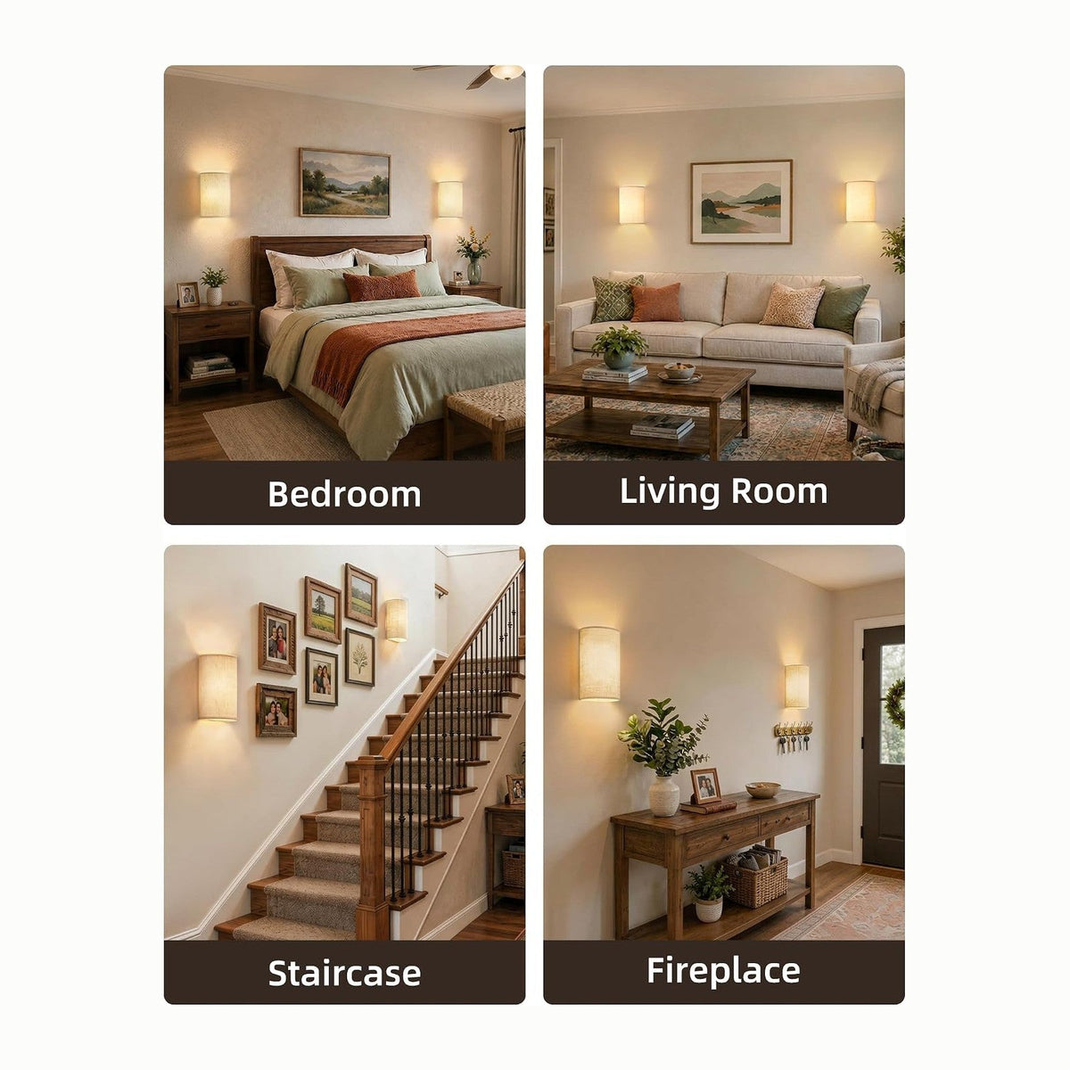 EZVALO Battery Operated Wall Sconce Set of Two with Remote, Wall Lights