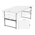FanttikOutdoor Folding Table 6ft Quick Adjust 3 Heights Picnic Party Dining | One-Handed Adjustable Height, Fixing Lock, Carry Handle Heavy Duty Portable Fold-in-Half, Indoor Outdoor White Zeta X6 Pro