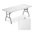 FDW | 6FT Folding Table | White | Portable Plastic Table