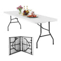 FDW | 8FT Folding Table | White | Portable Plastic Table