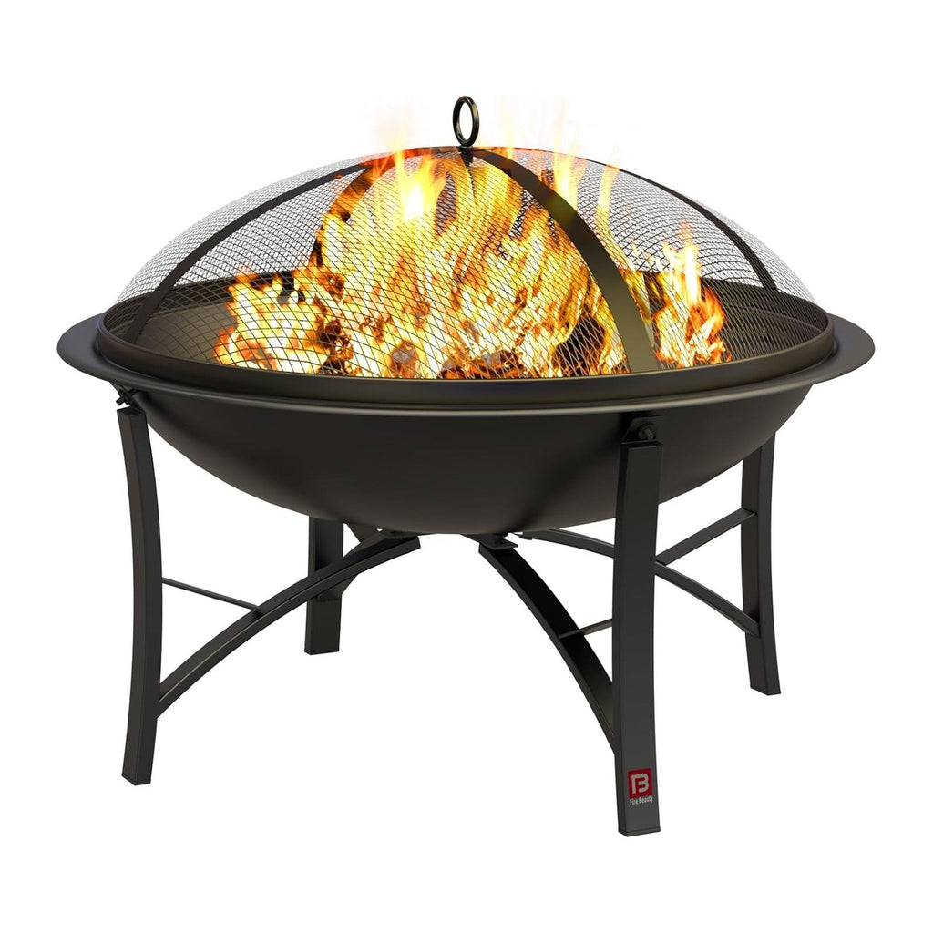 Fire Beauty Wood Burning Fire Pit, 2-in-1 BBQ Grill for Backyard Camping