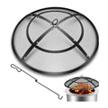 Fire Pit Spark Screen,22 Inch Fire Pit Screen Cover Outdoor with Handle&Poker,Firepit Screens Round Cover Mesh Replacement Heavy-Duty Steel Fire Pit Cover for Backyard/Beach/RV Camping