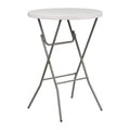 Flash Furniture 32" Round Granite White Plastic Bar Height Folding Table (4 Pack)