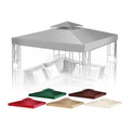 Flexzion Gazebo Cover Replacement Canopy Top 10x10 Ft (3m x 3m) - Double Tier Top Canopy Cover Replacement with UV30+, Dirt, Water Resistant for Outdoor, Sunshade, Garden, Patio, Pavilion (Gray)