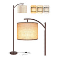 Floor Lamp for Living Room, LED Standing Lamp Tall Industrial Floor Lamp Reading for Bedroom, Office (9W LED Bulb, Beige Lampshade Included) -Oil-Rubbed Bronze