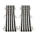 Folding Chaise Lounge Cushion Quick Dry(Black-White Stripe,72IN×21IN-2PACK)