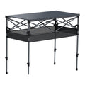 FUNYKICH Aluminum Folding Camping Table, 2 Height Adjustable 34.2''&27.5"