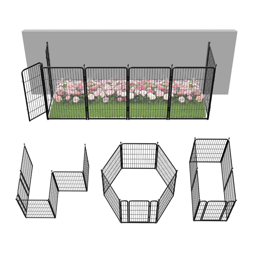 FXW No Dig Garden Fence, Outdoor for Yard, 40in(H) x 13.6ft(L), 6 Panels
