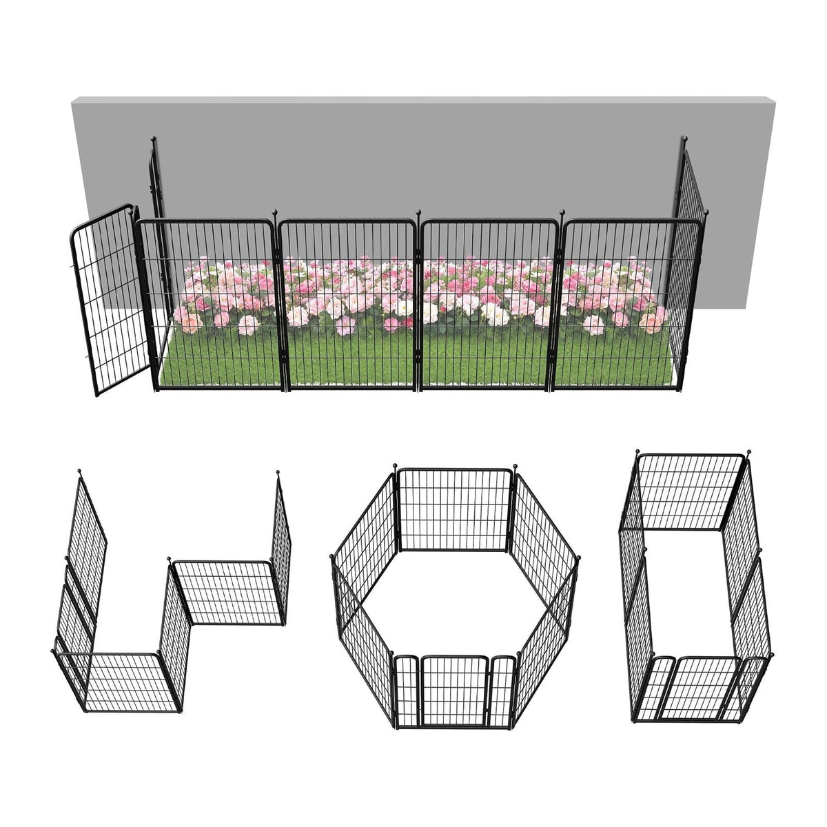 FXW No Dig Garden Fence, Outdoor for Yard, 40in(H) x 13.6ft(L), 6 Panels