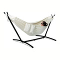 GAFETE Double Hammocks with Stand for Outside, Max 600lbs, (Natural)
