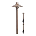 Gardencoin Solid Brass Low Voltage Landscape Pathway Lights (6.7'' Shade, 21.9'' Tall), 12V AC/DC Heavy Duty LED Path Lights Outdoor Wired, Antique Bronze Walkway Lights Without G4 Bulb, 12 Pack