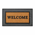 Gardenised Natural Coir and Non-Slip Rubber Doormat with Embossed Welcome Design Coconut Fiber Floor Mat for Front Door Porch Patio Entryway Garage Mudroom & Use 18x30, Modern Welcome