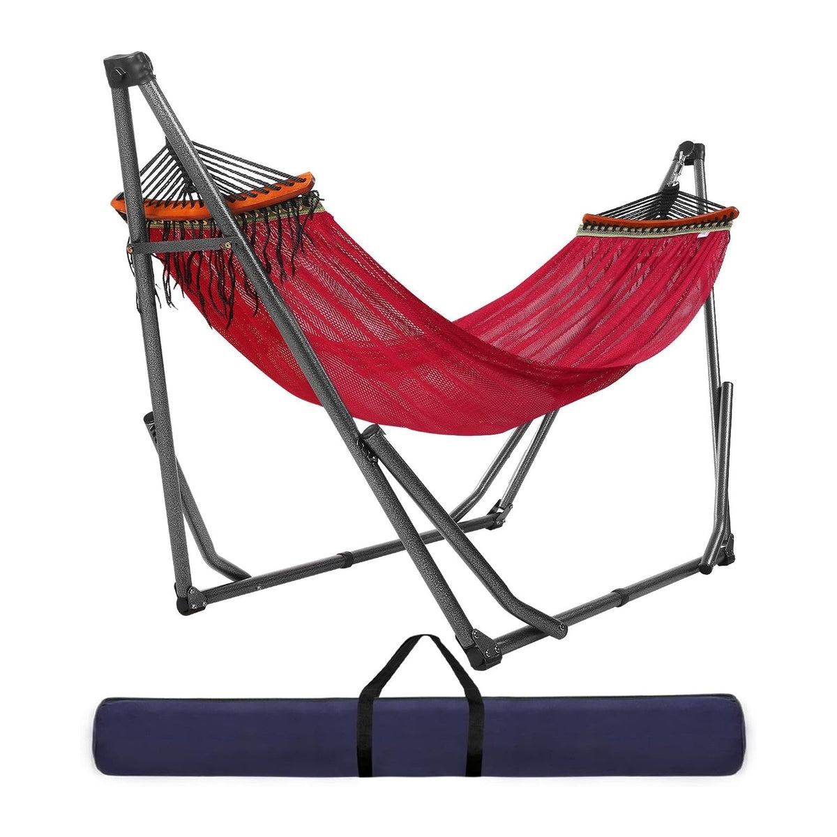 Goutime Collapsible Hammock Stand with Carry Bag, 550lbs,Portable,Red