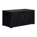 Greesum 120 Gallon Deck Box, Resin Outdoor Storage Container, Black
