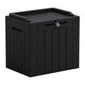 Greesum Outdoor Storage Box 31 Gallon Storage Box with Lid for Patio Furniture, Garden Tools, Pool Supplies, Waterproof and UV Resistant, Lockable, Dark Black