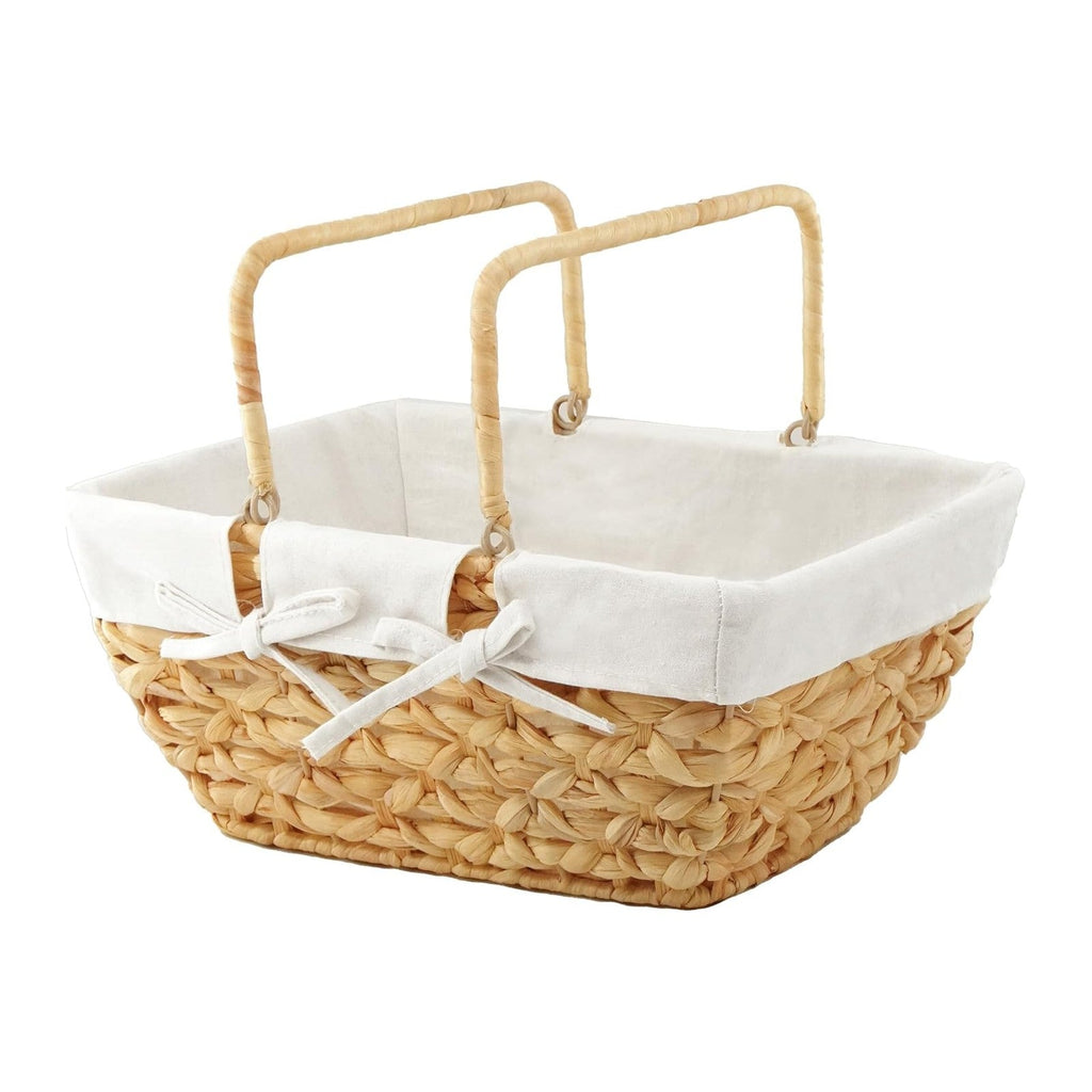 GYASVWU Wicker Picnic Baskets with Handles, Water Hyacinth Basket for Picnic, Wicker Storage Basket for Bread/Flowers/Gift/Wedding/Camping/Farmhouse (Original)