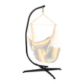 Hammock Chair Stand, Hanging Hammock Chair Stand C Stand Outdoor Indoor Solid Steel Heavy Duty Stand Only Construction for Hanging Hammock Air Porch Swing Chair, 330Lbs Capacity, Black