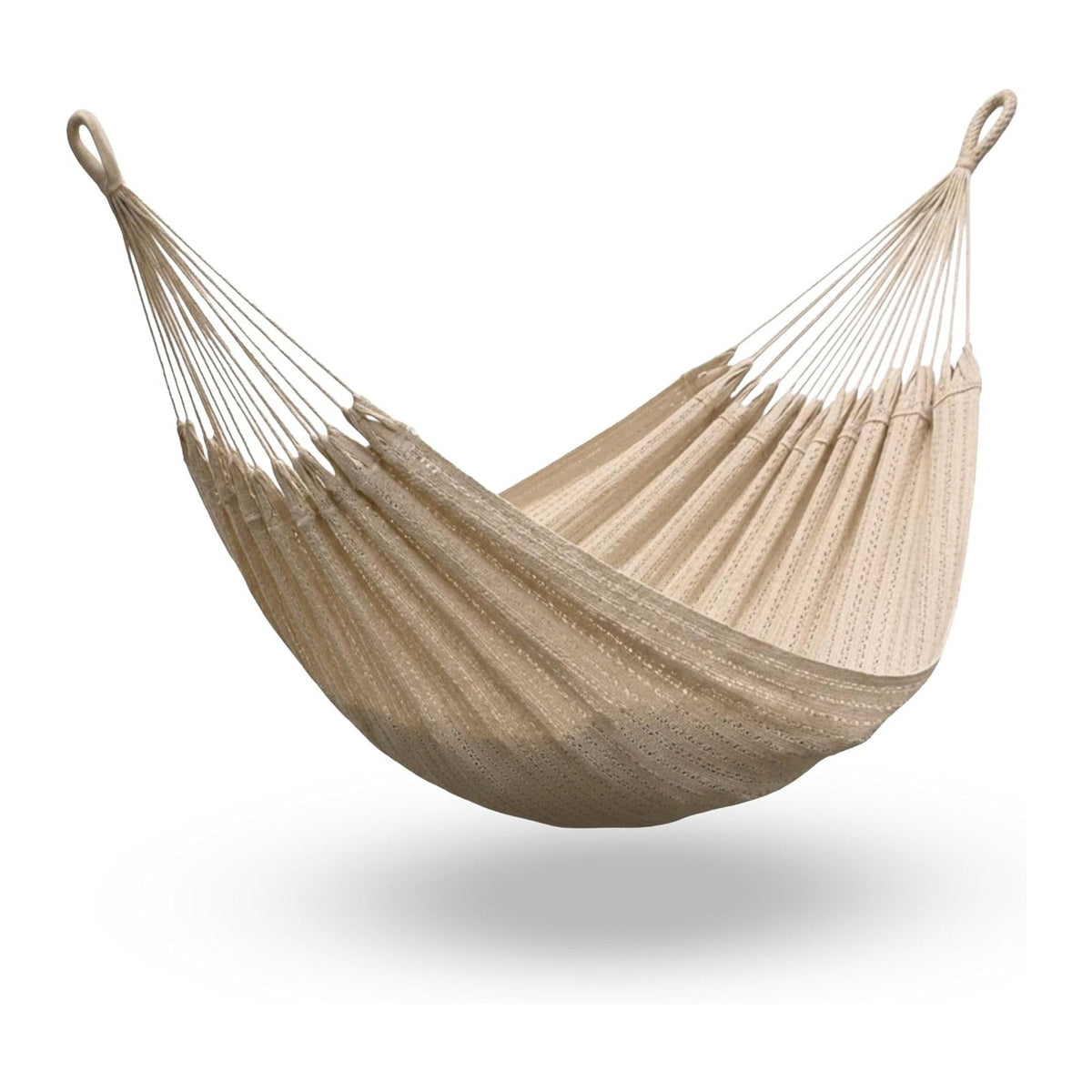 Hammock for 1-2 Person, 475 lbs Capacity – Handwoven Mexican Hammock, 100% Soft Cotton – 9.8 ft Mayan Hammock for Patio, Backyard, Indoor & Camping – Medium, Beige