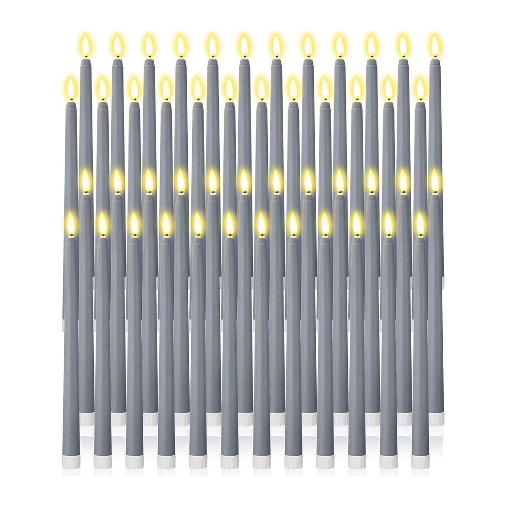 Handepo 48 Pack Flameless LED Taper Candles Battery Operated, Dusty Blue