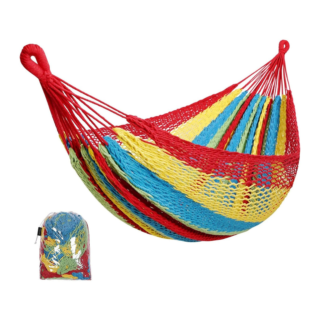 HappyPicnic Handwoven Mayan Hammock, Portable Family Hammock with Carry Bag