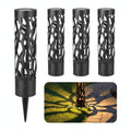 Home Zone Living Secure Solar Bollard Pathway Lights, 4-Pack, Black, 4"x16"